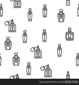 fragrance bottle perfume cosmetic Vector Seamless Pattern Thin Line Illustration. fragrance bottle perfume cosmetic vector seamless pattern