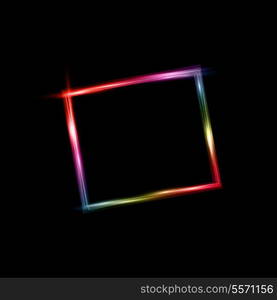 Frame background with neon style colourful effect