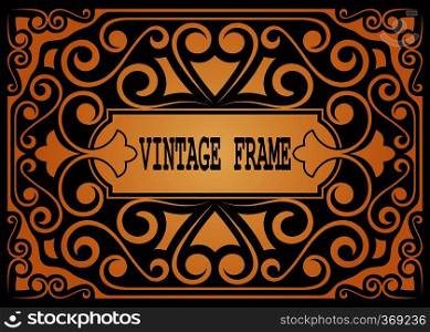 frame border vintage label or poster retro design vector
