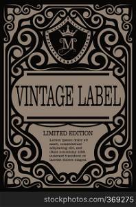 frame border vintage label or poster retro design vector