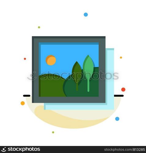 Frame, Gallery, Image, Picture Abstract Flat Color Icon Template