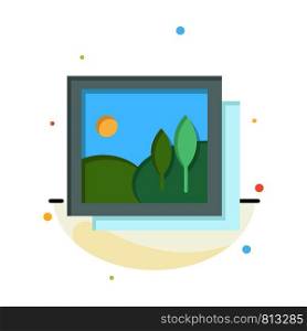 Frame, Gallery, Image, Picture Abstract Flat Color Icon Template