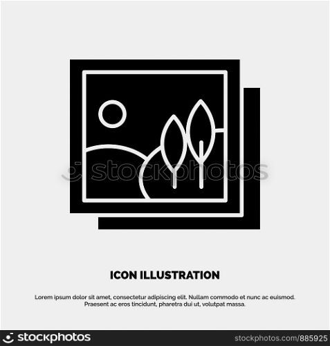 Frame, Gallery, Image, Picture Solid Black Glyph Icon