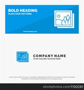 Frame, Gallery, Image, Picture SOlid Icon Website Banner and Business Logo Template