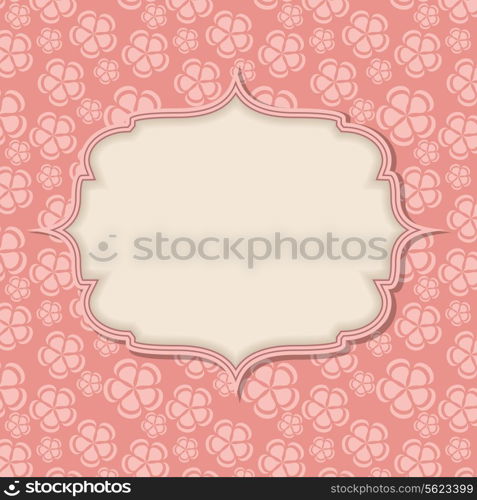 Frame in retro vintage seamless background. Vector illustration.