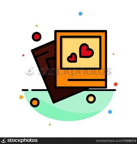 Frame, Love, Heart, Wedding Abstract Flat Color Icon Template