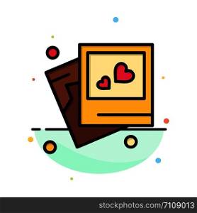 Frame, Love, Heart, Wedding Abstract Flat Color Icon Template
