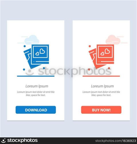 Frame, Love, Heart, Wedding  Blue and Red Download and Buy Now web Widget Card Template