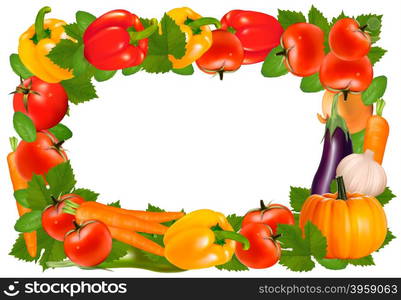 Frame made of vegetables. Vector illustration.