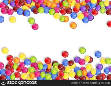 Frame of candies on a white background.vector