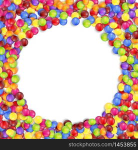 Frame of circle colored candies.vector