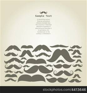 Frame of moustaches for design. A vector illustration