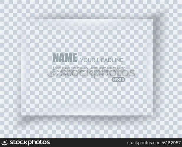 Frame on blank sheet of paper. Element for advertising and promotional message isolated on transparent background.