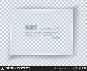 Frame on blank sheet of paper. Element for advertising and promotional message isolated on transparent background.