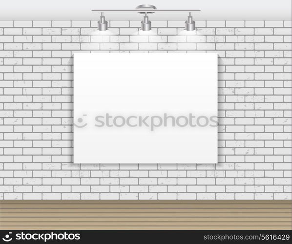 Frame on Brick Wall for Your Text and Images, Vector Illustration