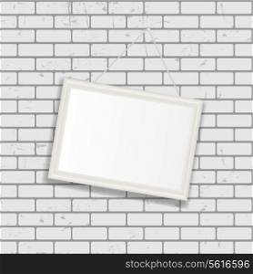 Frame on Brick Wall for Your Text and Images, Vector Illustration