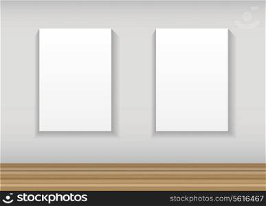Frame on Wall for Your Text and Images, Vector Illustration.