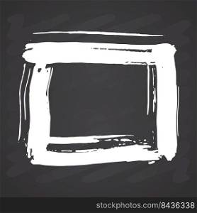 Frame or text box, grunge textured hand drawn elements set, vector illustration on chalkboard background.. Frame or text box, grunge textured hand drawn elements set, vector illustration on chalkboard background