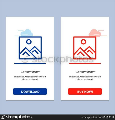 Frame, Picture, Image, Education Blue and Red Download and Buy Now web Widget Card Template