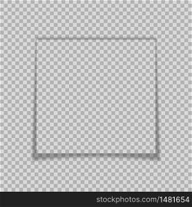 Frame shadow on transparent background. Web banner element vector illustration