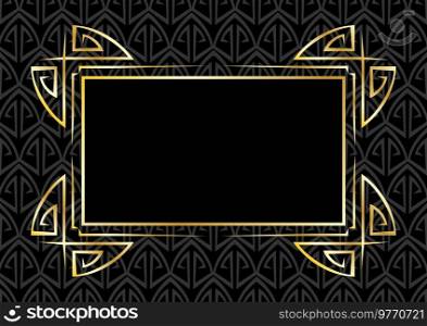 Frame with Art Deco ornament. Abstract element in vintage old retro style.. Frame with Art Deco ornament. Abstract element in vintage retro style.