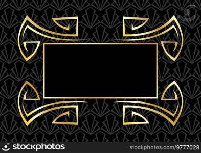 Frame with Art Deco ornament. Abstract element in vintage old retro style.. Frame with Art Deco ornament. Abstract element in vintage retro style.