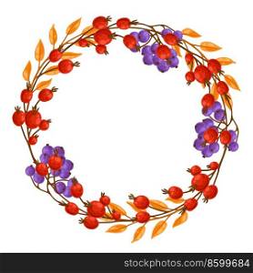 Frame with berries and leaves. Image of seasonal autumn plants.. Frame with berries and leaves. Image of autumn plants.