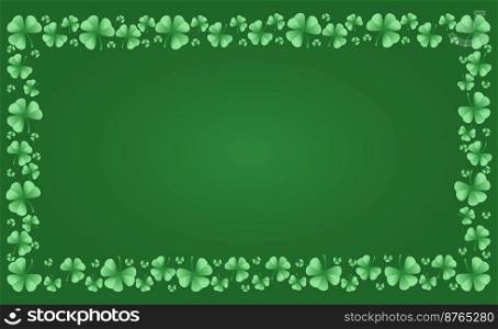 Frame with clover leaves. Shamrock. Decorative element for St. Patrick's Day design. Vector illustration