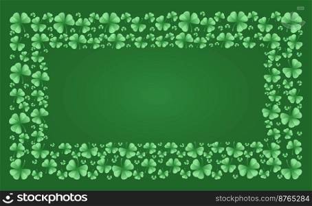 Frame with clover leaves. Shamrock. Decorative element for St. Patrick s Day design. Vector illustration