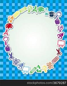 Frame with copy space for text and education and science stickers - vector