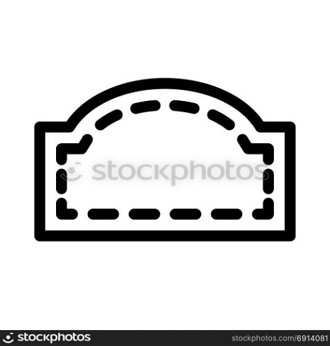 frame with dashed line, icon on isolated background