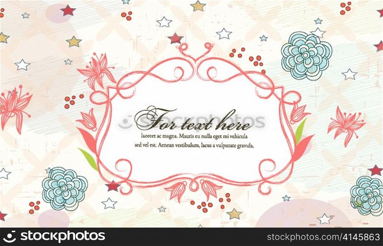 frame with floral vector illustration
