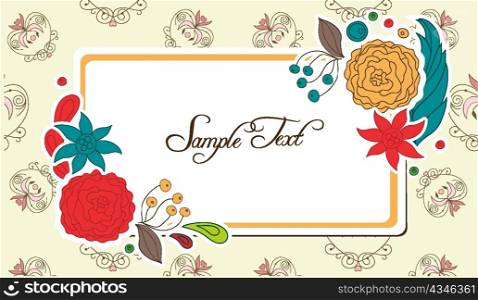 frame with floral vector illustration