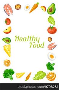 Frame with healthy eating and diet meal. Fruits, vegetables and proteins for proper nutrition. Production and cooking of food.. Frame with healthy eating and diet meal. Fruits, vegetables and proteins for proper nutrition.