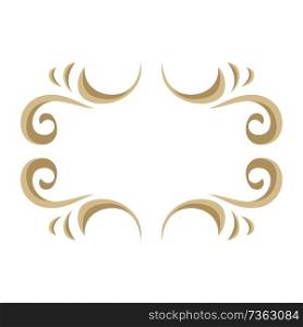 Frame with ornamental floral gold elements. Caltgraphic curls.. Frame with ornamental floral gold elements.