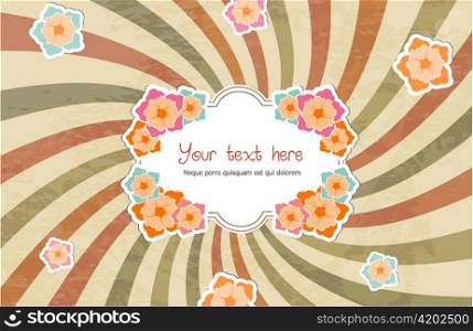 frame with rays vector illustration