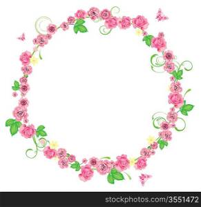 Frame with roses for design. Vector
