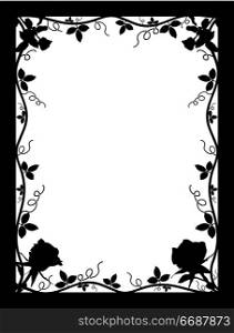 Frame with roses, vector