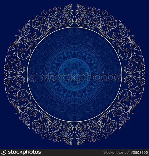 Frame with vintage floral patterns. Vector background