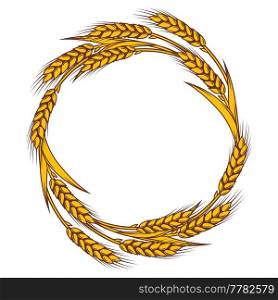 Frame with wheat. Agricultural image with natural golden ears of barley or rye.. Frame with wheat. Agricultural image with natural ears of barley or rye.