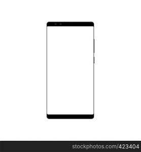 Frameless smartphone mock up with blank screen isolated on white background. Template design