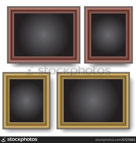 Frames on the wall. Vector illustration.