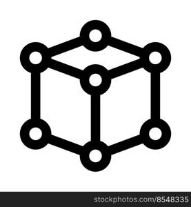 Framework design of cube 3D design shape at every vertices