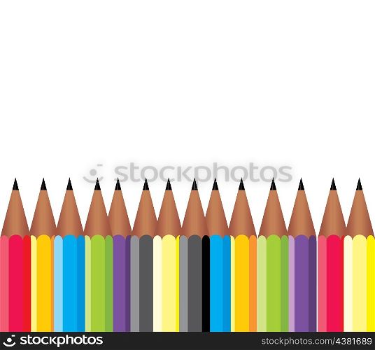 Framework of pencils. Framework of pencils of different colours. A vector illustration