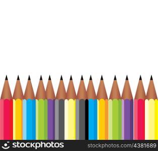 Framework of pencils. Framework of pencils of different colours. A vector illustration