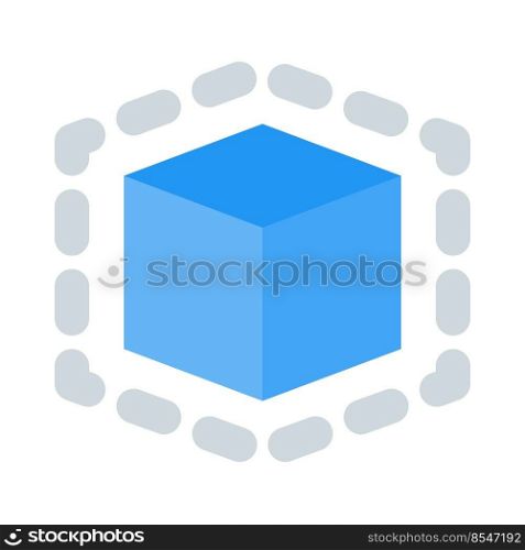 Framework solid cube manufacturing isolated on white background