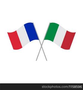 France and Italy flags vector isolated on white background