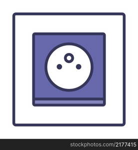 France Electrical Socket Icon. Editable Bold Outline With Color Fill Design. Vector Illustration.