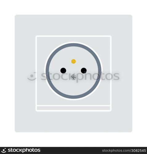 France Electrical Socket Icon. Flat Color Design. Vector Illustration.