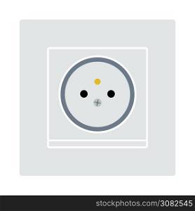France Electrical Socket Icon. Flat Color Design. Vector Illustration.